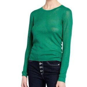 Veronica Beard Canal Sweater Top Kelly Green Small